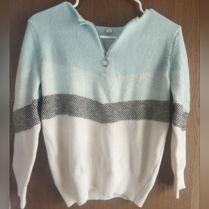 Blue and White Sweater